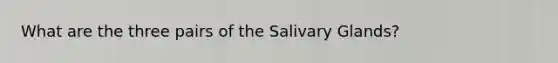 What are the three pairs of the Salivary Glands?