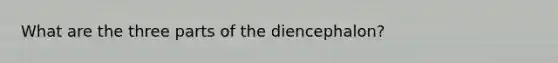 What are the three parts of the diencephalon?