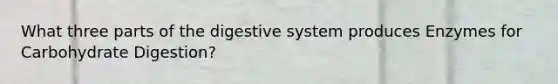 What three parts of the digestive system produces Enzymes for Carbohydrate Digestion?