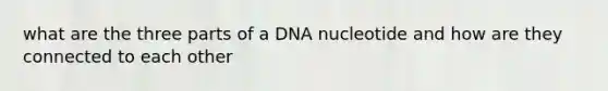 what are the three parts of a DNA nucleotide and how are they connected to each other