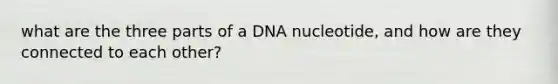 what are the three parts of a DNA nucleotide, and how are they connected to each other?