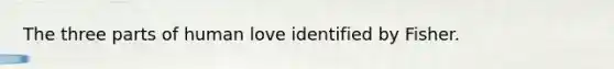 The three parts of human love identified by Fisher.