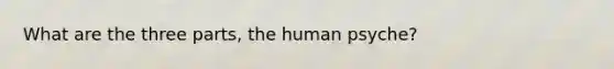 What are the three parts, the human psyche?