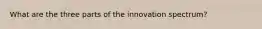 What are the three parts of the innovation spectrum?