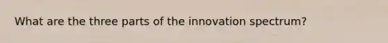 What are the three parts of the innovation spectrum?