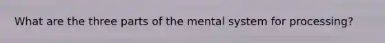 What are the three parts of the mental system for processing?