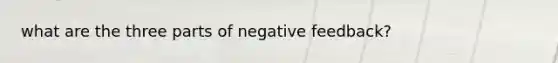 what are the three parts of negative feedback?