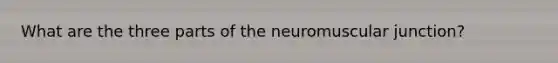 What are the three parts of the neuromuscular junction?