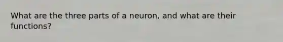 What are the three parts of a neuron, and what are their functions?