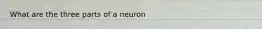 What are the three parts of a neuron