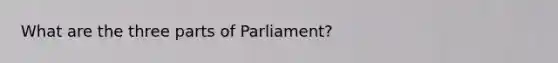 What are the three parts of Parliament?