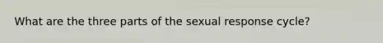 What are the three parts of the sexual response cycle?