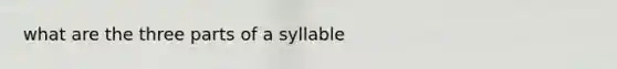 what are the three parts of a syllable