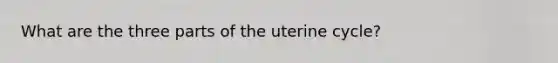 What are the three parts of the uterine cycle?