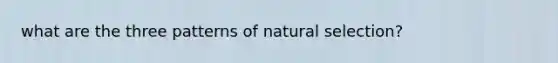 what are the three patterns of natural selection?