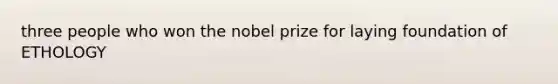 three people who won the nobel prize for laying foundation of ETHOLOGY