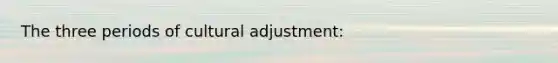 The three periods of cultural adjustment:
