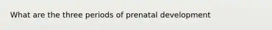 What are the three periods of prenatal development