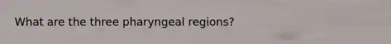 What are the three pharyngeal regions?