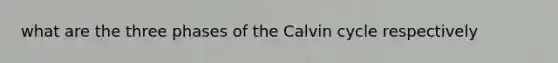 what are the three phases of the Calvin cycle respectively