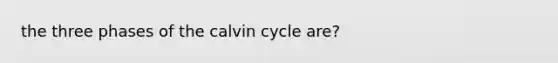 the three phases of the calvin cycle are?