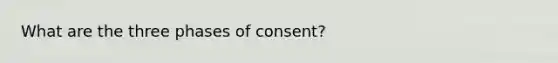 What are the three phases of consent?