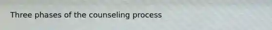 Three phases of the counseling process