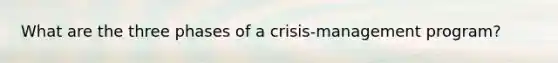 What are the three phases of a​ crisis-management program?