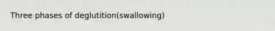 Three phases of deglutition(swallowing)