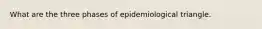 What are the three phases of epidemiological triangle.