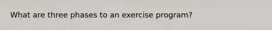 What are three phases to an exercise program?