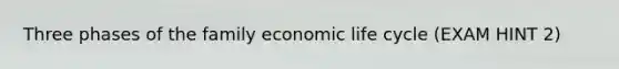 Three phases of the family economic life cycle (EXAM HINT 2)