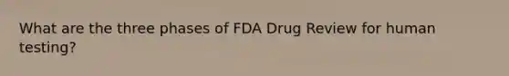 What are the three phases of FDA Drug Review for human testing?