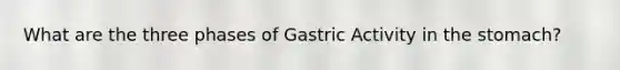 What are the three phases of Gastric Activity in the stomach?