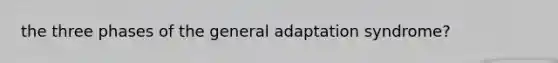 the three phases of the general adaptation syndrome?