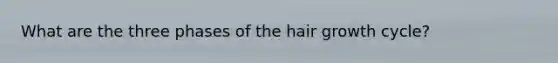 What are the three phases of the hair growth cycle?