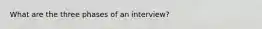 What are the three phases of an interview?