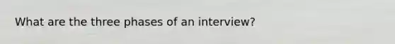 What are the three phases of an interview?