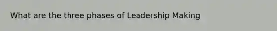 What are the three phases of Leadership Making