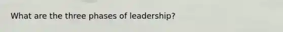 What are the three phases of leadership?