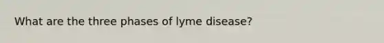 What are the three phases of lyme disease?