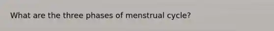 What are the three phases of menstrual cycle?