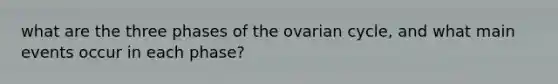 what are the three phases of the ovarian cycle, and what main events occur in each phase?