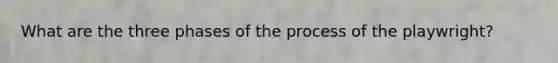 What are the three phases of the process of the playwright?