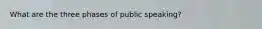 What are the three phases of public speaking?