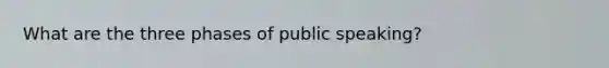 What are the three phases of public speaking?