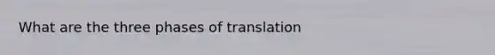 What are the three phases of translation