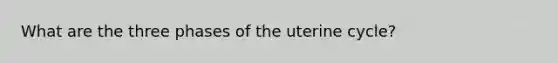 What are the three phases of the uterine cycle?