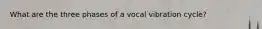 What are the three phases of a vocal vibration cycle?