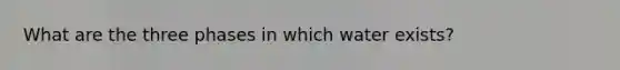 What are the three phases in which water exists?